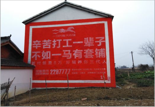  遂平一马光彩墙体广告
