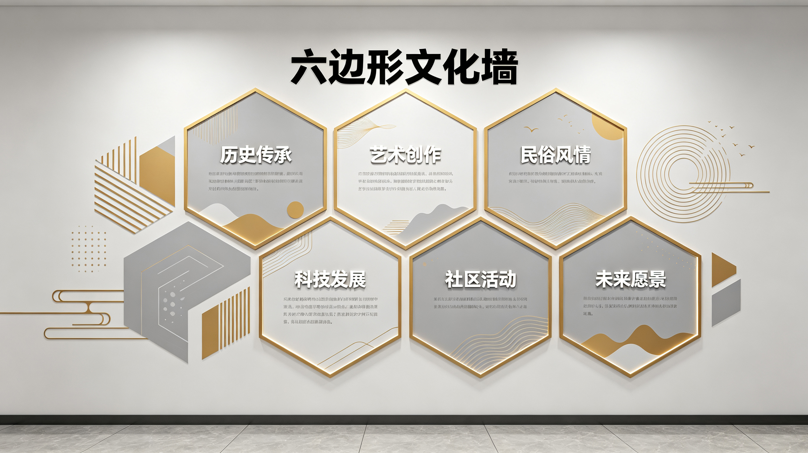  遂平企业文化墙 | 六边形信息美学